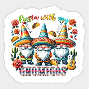 Fiesta With My Gnomie Cinco de Mayo Gnomigos Mexican Gnomie Sticker